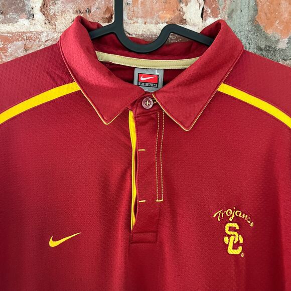 VTG 90s University of Southern California Nike Mens Polo Shirt L 24x30 - Picture 1 of 5